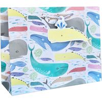 Jillson Roberts 6-Count Large 12.5" x 10" x 5" All-Occasion Gift Bags, Whale That's Nice