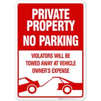 No Parking Sign Private Property Sign Violators Will Be Towed Sign, 10x14 Rust Free Aluminum, Weather/Fade Resistant, Easy Mounting, Indoor/Outdoor Use, Made in USA by SIGO SIGNS