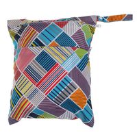 Tinksky Infant Diaper Bag Waterproof Nappy Bag Resuable Wet Dry Baby Diaper Pouch with Dual Zipper Rainbow (Colorful Wave)