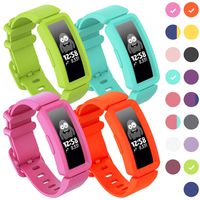 GVFM Compatible with Fitbit Ace 2 Bands for Kids 6+, Soft Silicone Bracelet Accessories Sport Strap Boys Girls Wristbands Compatible for Fitbit Ace 2 (4-HotPink, Lake Blue, Lime, OrangRed)