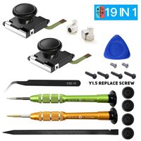 iiwey 2-Pack 3D Replacement Joystick Analog Thumb Stick for Switch Joy-Con Controller,2 Pack Joy-con Metal Latch, Include Y1.5 Screwdrivers,Joycon Joystick Replacement to Fix Drift Joy-con Stick