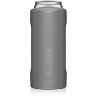 BrüMate Hopsulator Slim Double-walled Stainless Steel Insulated Can Cooler for 12 Oz Slim Cans (Matte Gray)