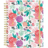 2019 Large Wiro Agenda, Floral Feels Theme Featuring Flowers, 17 Month Agenda Plus Holidays, 8.75"x 10.25", by Graphique de France