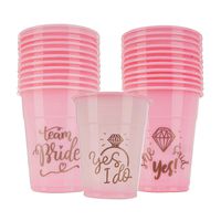 Bachelorette Party Cups - Bridal Shower Decorations - Mega Party Pack of"Team Bride", She Said Yes" Pink and Gold Cups for Weddings and Bridal Showers