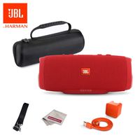 JBL Charge 3 Bluetooth Speaker + Protective EVA Travel Case - Waterproof Portable Wireless Speaker Bundle (Red)