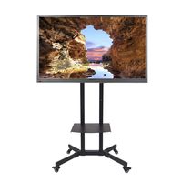 Mobile TV Stand TV Cart with Height Adjustable Shelf Rolling Casters and Flat Screen Mount for 32" to 65" LCD LED OLED Plasma Flat Panel Screens Curved TV with Max VESA Size 600x400mm
