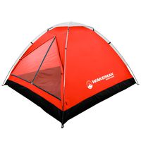 Wakeman 2-Person Tent, Water Resistant Dome Tent for Camping with Removable Rain Fly and Carry Bag, Lost River 2 Person Tent Outdoors (Red/Gray)