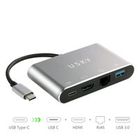 USB C Hub Multiport,USB Type C to HDMI Adapter with Gigabit Ethernet RJ45,USB C Power Delivery Charging Port,USB C to USB Adapter, 4-in-1 USB C Docking Station for MacBook Pro and More Type-C Devices