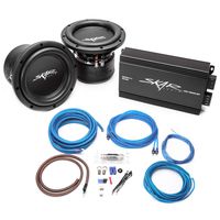 Skar Audio (2) VVX-8V3 D4 800 Watt Max Power 8" Subwoofers with RP-800.1D Monoblock Sub Amplifier + 4 Gauge Amp Kit