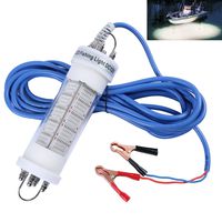 Goture 12V IP68 High-Power LED Fully Submersible Night Fishing Light Deep Drop Underwater Lure Bait Fish Finder Lamp with 5.50 Cable for Krill, Phytoplankton, Squid - White