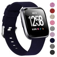Welltin Bands Compatible with Fitbit Versa/Fitbit Versa 2/Fitbit Versa Lite for Women Men, Breathable Woven Fabric Strap, Quick Release, Adjustable Replacement Wristband for Fitbit Versa Smart Watch