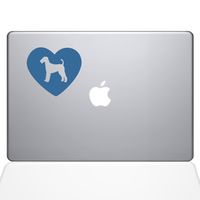 The Decal Guru Heart Airedale Terrier Decal Vinyl Sticker, 13" MacBook Air, Light Blue (1602-MAC-13A-LB)