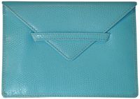 Budd Leather Company Lizard Print Photo Envelope, Sky Blue, 4.5 x 6.5" (552209L-11)