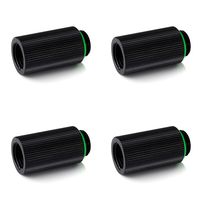 Bitspower Touchaqua  G1/4" Male to Female Extender Fitting, 30mm, Glorious Black, 4-Pack        