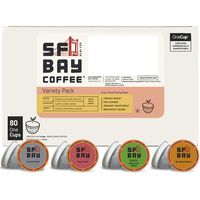 SF Bay Coffee Variety Pack 80 Ct  Compostable Coffee Pods, K Cup Compatible including Keurig 2.0 (Packaging May Vary)