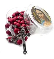 Nazareth Market Store Rose Smell Rosary Petal Red Rare Carved Beads & Silver Plated Cross (Holy Land)