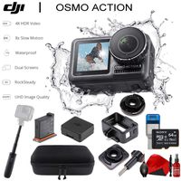 DJI Osmo Action Cam Digital Camera with 2 displays 11m Waterproof 4K HDR-Video 12MP 145 Angle Black (Extension Rod Kit)