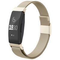 CCnutri Compatible with Fitbit Inspire HR Bands, Stainless Steel Loop Metal Mesh Bracelet for Fitbit Inspire and Ace 2 Replacement Wristbands for Women Men, ChampagnGold, Small