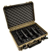 5 Pistol 18 Magazine Doro Waterproof Heavy Duty Gun Case with Custom MyCaseBuilder Foam Insert - Sahara Case with Black Foam