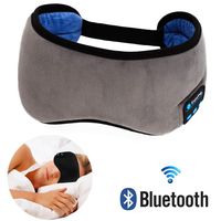 Bluetooth Sleeping Eye Mask Headphones, Bluetooth Sleep Eye Shades, Wellerly Bluetooth V4.2 Wireless Eye Cover Built-in Speakers Microphone Adjustable Washable Travel Headsets for Men and Women - Grey