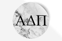 Alpha Delta Pi Sticker Greek Sorority Decal for Car, Laptop, Windows, Officially Licensed Product, Monogram Design 5" x 5" - White Marble