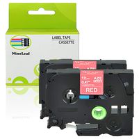 NineLeaf 2 Pack Label Tape Cartridge Compatible for Brother P-Touch Laminated TZ-435 TZe 435 TZe435 TZ435 White on Red 12mm x 8m 1/2" x26.2ft for P-Touch PT-D210 D200 H110 H100 D400 D600 Label Maker