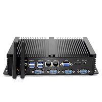 HISTTON Fanless Industrial PC Mini Desktop Computer, Windows 10 Pro with Intel Core i5 3317U CPU, 4GB RAM, 128GB SSD, HDMI, VGA, 4USB 3.0, 4 RS232 COM, WiFi, Metal Case