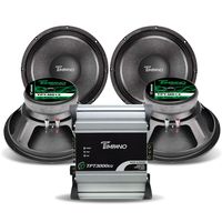 Timpano 6000W Combo 3000EQ 2 Ohm Amplifier + 4 x MD12 Pro Mid Range Speakers