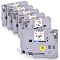 MYTONER Label Tape 12mm 0.47inch Compatible with Brother P-Touch Standard Laminated TZe-231 TZe231 TZ231 TZ-231 Labels Black on White for Brother Label Maker PT-D210 PT-D600 PT-2730VP PT-H100(6-Pack)