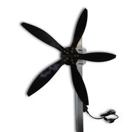 Cutting Edge Power USB Output Mini Wind Turbine, Made in USA, Portable, Camping, Beach, W Light (Perpendicular Pipe/Tube Mount, 5 Blade (18"))