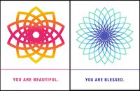 Quiplip EM03116PCK Sacred Geometry Greeting Cards"Beautiful, Blessed", 6-pack