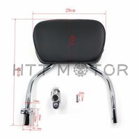 HTTMT MT501-007+T- Chrome Detachable SissyBar Pad Backrest Compatible with Harley FLRT Freewheeler 2015-2020