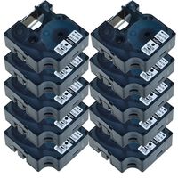 NineLeaf 10 PK Label Tape Black on White Compatible for DYMO D1 45803 P-Touch 3/4" 23ft LabelManager 350D 400 500TS