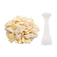 Cable Matters 100-Pack Self-Adhesive Cable Tie Mounts and 6 Inch Nylon Cable Ties in White