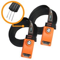 Onefeng Sports Lockable Tie Down Strap with 3 Stainless Steel Cables - 2 Pack