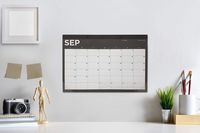 MINAMORATA Large Desk Calendar 2020, Black, White, 20"x14", Wall Calendar 2020, Desk Calandar for Office Desk and Table Decor, Desk Pad, Table Mat, Academic Year to Do List