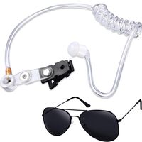 Gejoy 2 Pieces Playing Cosplay Toy Includes Earpiece Earplugs Acoustic Tube Headset and Sunglasses