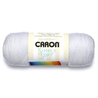 Caron Simply Soft Solids Yarn (4) Medium Gauge 100% Acrylic - 6 oz -  White  -  Machine Wash & Dry