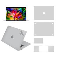 LENTION Full Body Skin for MacBook Pro (15-inch, 2016-2019), Model A1707/A1990, Full-Cover Protective Vinyl Decal Stickers (Top/Bottom/Touchpad/Palm Rest) + Screen Protector (Silver)