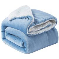 Bedsure Sherpa Fleece Blanket Twin Size Slate Blue Plush Blanket Fuzzy Soft Blanket Microfiber