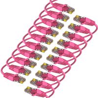 Maximm Cat6 Snagless Ethernet Cable - 10 Feet - Pink - [20 Pack] - Pure Copper - UL Listed - Cable Ties Included