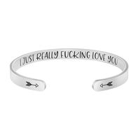 Joycuff Funny Birthday Gift for Girlfriend Wife Teen Girl Mom Daughter Women Bracelet Valentine's Day Christmas Jewelry Engraved Mantra Cuff
