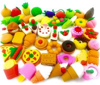 Food Erasers OHill Pack of 46 Pencil Erasers for Kids Pull Apart 3D Mini Erasers Assorted Food Cake Dessert Puzzle Erasers for Birthday Party Supplies Favors, School Classroom Rewards and Novelty Toys