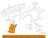General Motors Chevrolet GM OEM 06-13 Corvette-Front Fender Liner Splash Shield Left 15834373