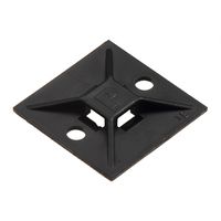 Panduit ABM112-AT-C0 Adhesive Backed Cable Tie Mount, 4-Way Mount, Pre-Installed Adhesive, Outdoors/High Temp Environment, Nylon 6.6, Acrylic Mounting Method, Black (Pack of 100)