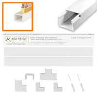 A+ Electric Cord Cover Cable Raceway Cable Concealer Cord Management Kit Wire Cord Hider for 7 Cables Organizer On Wall Paintable Self Adhesive Channel 40x25 mm Total Length 60 Inches