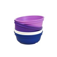 Re-Play Made in The USA 4pk Bowls for Easy Baby, Toddler, and Child Feeding - Purple, Amethyst, White, Navy (Violet+)