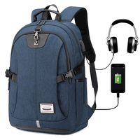 Business Travel Backpack,Lightweight Laptop Backpack with USB Charging Port for Men Womens Boys Girls, Anti-Theft Water Resistant College School Bookbag Fits 15.6 Inch Laptop & Notebook - Blue