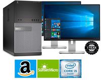 Dell Optiplex 9020 Mini Tower Desktop PC, Intel Core i5-4570, 16GB Ram, 2TB SATA Drive + 256GB SSD WiFi, DVD-RW, Dual 19" LCD, Windows 10 Pro (Renewed)