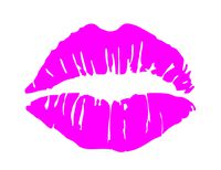 Lips Kiss Mark - 5.75" Wide Hot Pink vinyl Decal Sticker Car Truck Window Laptop Notebook